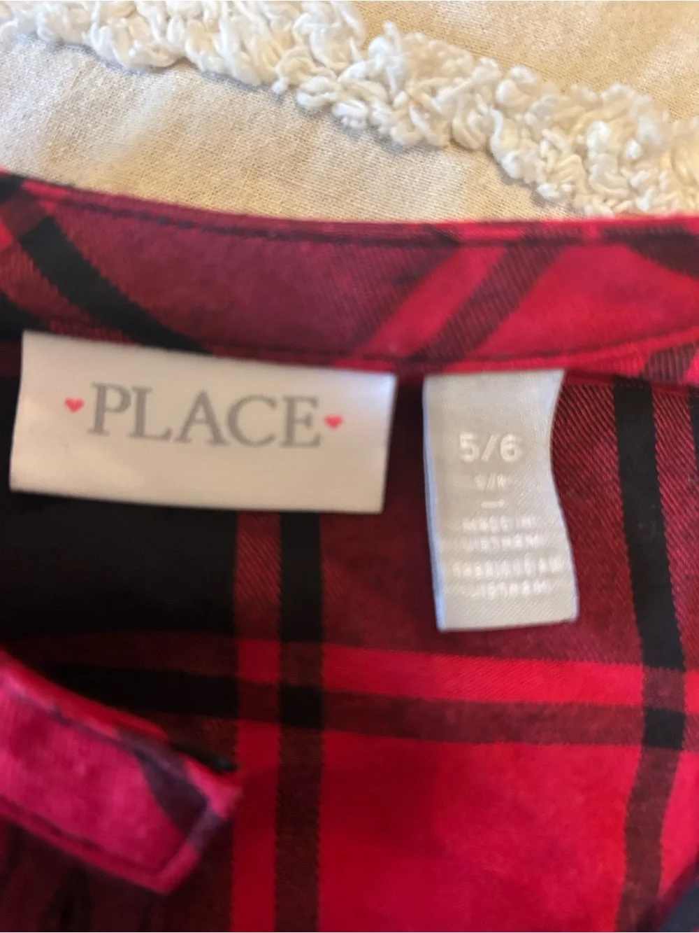 The Children's Place Red and Black Plaid Long-Sleeve Holiday Dress